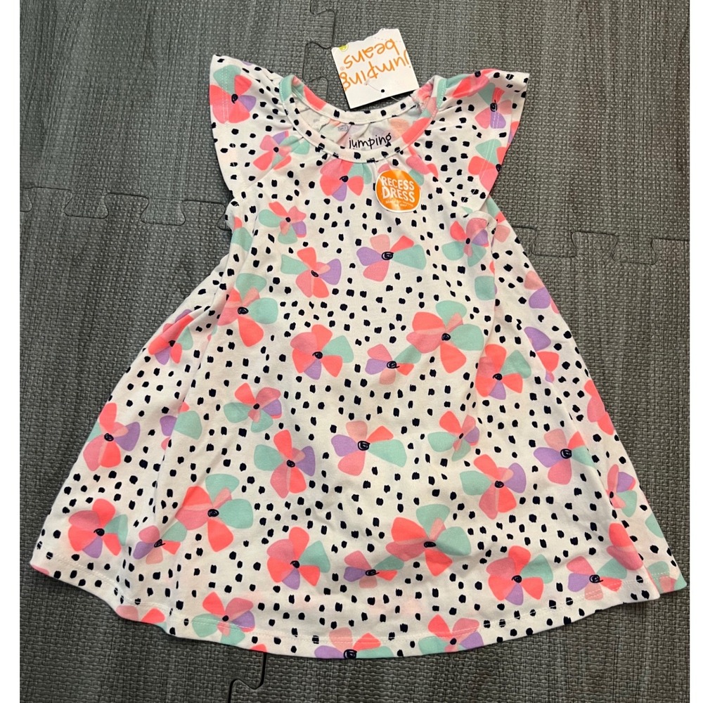 Jumping Beans Baby‎ Girls Floral Polka Dot Recess Dress with Bloomers White 12M